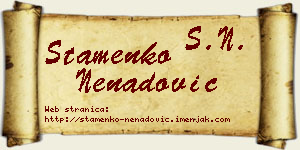 Stamenko Nenadović vizit kartica